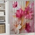 thumbnail image 6 of Orinice Shower curtain set, bathroom shower curtain set, flower banana leaf print, shower curtain 69x72, 6 of 7