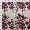 thumbnail image 3 of oneOone Georgette Viscose Maroon Fabric Leaves & Rose Floral Craft Projects Decor Fabric Printed By The Yard 42 Inch Wide, 3 of 4
