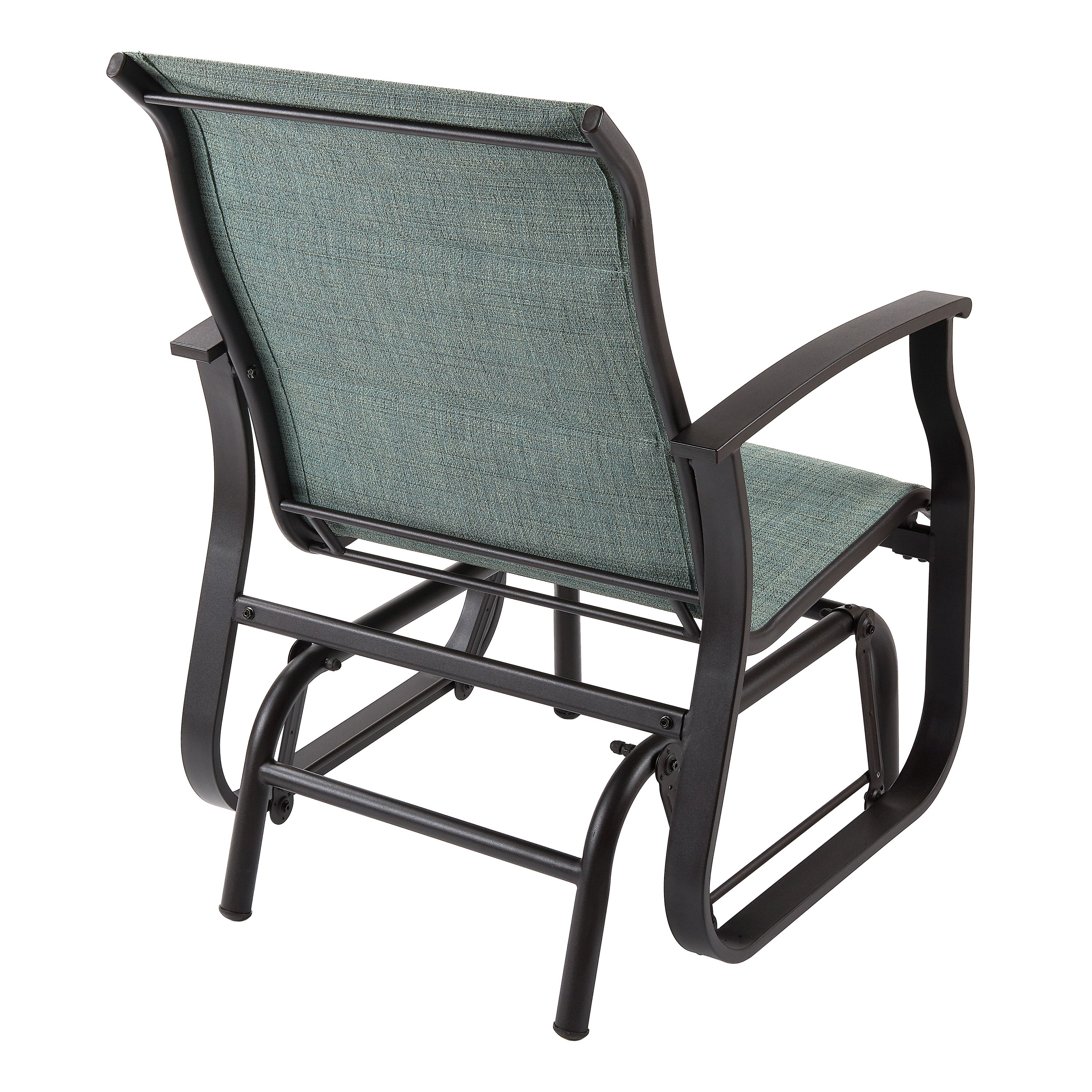 Mainstays Highland Knolls Patio Sling Mesh Glider Chair In Aqua Walmart Com Walmart Com