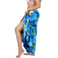 thumbnail image 3 of HAPPY BAY Women's Beach Wrap Bikini Wraps Sarong Coverup Skirt Bathing suit Swimsuit Swimwear Cover Up for Women One Size Tropical, Blue, 3 of 4