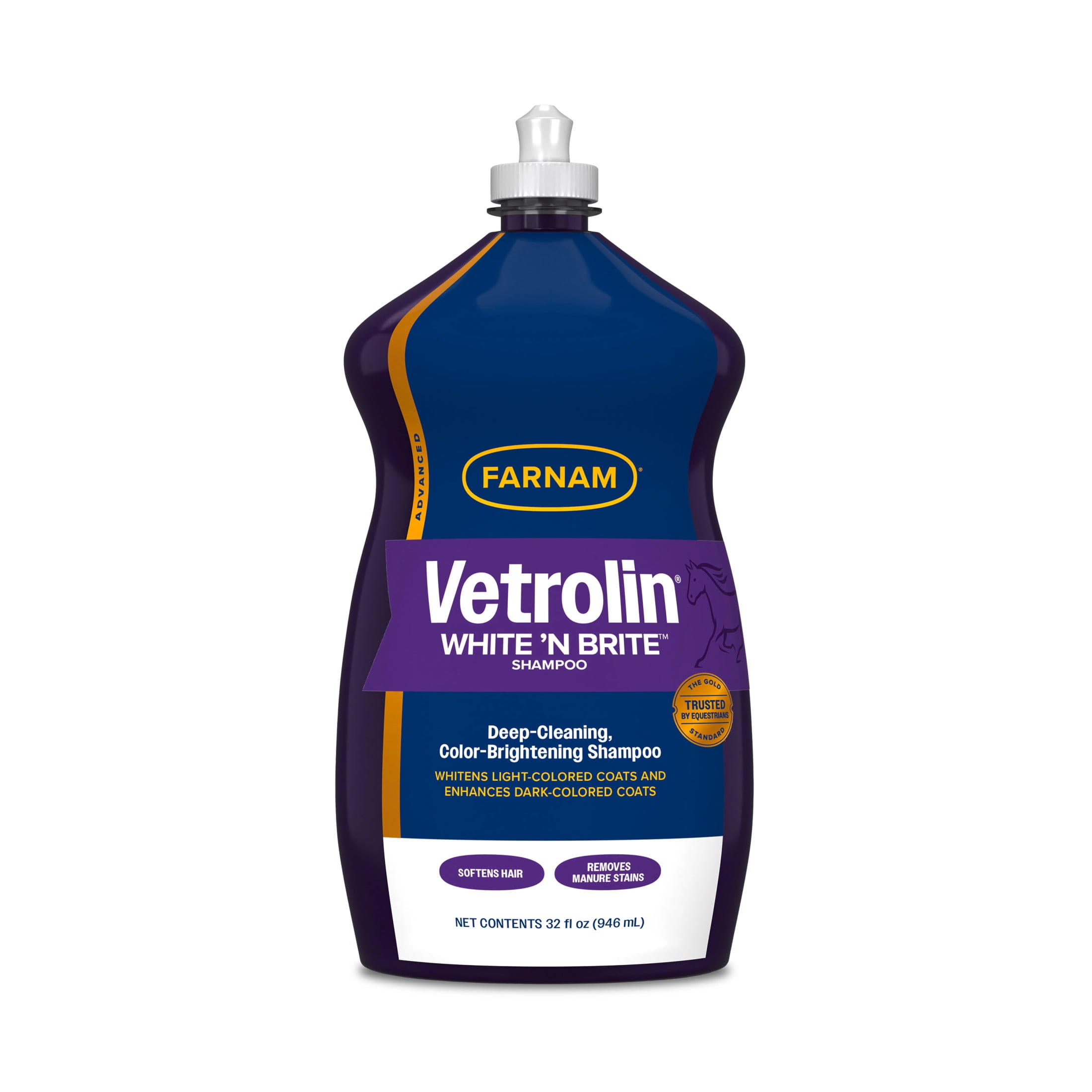 (2 pack) Farnam Vetrolin White ’N Brite Shampoo for Horses 32 Fluid Ounces