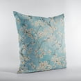 thumbnail image 3 of Plutus Azure Garden Cherry Blossoms Printed On A Linen Looking Polyester. Luxury Throw Pillow - Double sided 12" x 20", 3 of 5
