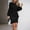 Black, variant on MORTTIC Women's Bohemian Puff Sleeve Dress - Slim Fit Round Neck Long Sleeve,  Casual & Evening Dress for Spring/Summer