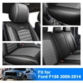 thumbnail image 3 of FANOTEK Black Grey, Pu Leather, Waterproof, Front Rear Seat Covers, 5 Pieces, 3 of 10