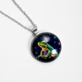thumbnail image 4 of Starry Sky Frog Women's Glass Circular Pendant Necklace, 4 of 5