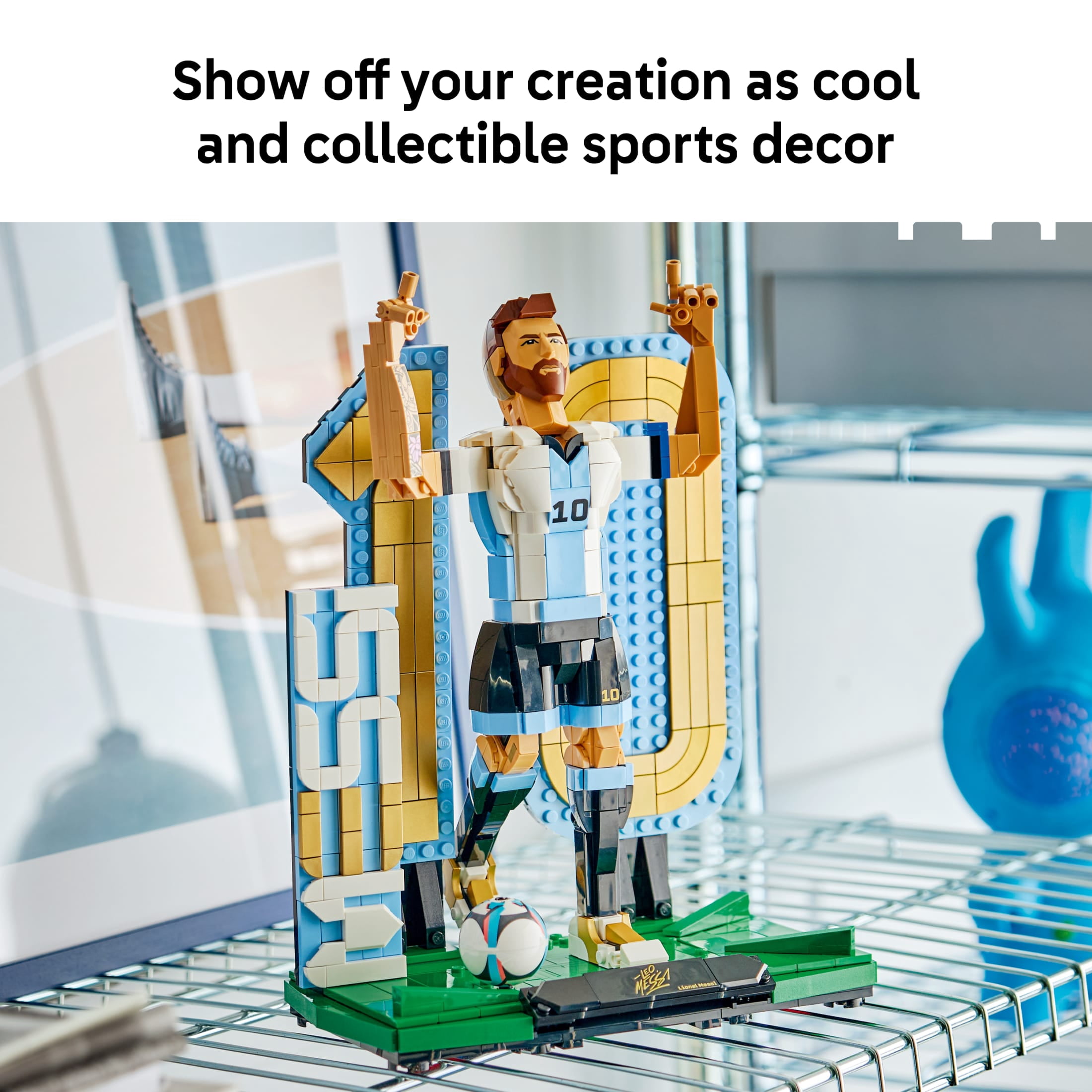 LEGO Editions Lionel Messi – Soccer Legend - Building Set for Boys & Girls, Ages 12+ - Collectible Soccer Gift with Plaque - Kids Bedroom or Shelf Decor - 43015