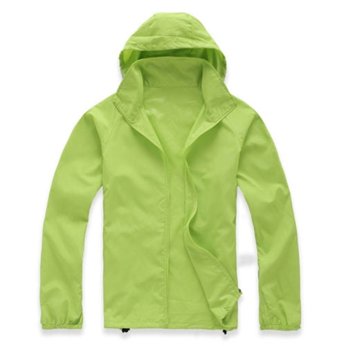 Unisex Waterproof Hooded Windbreaker Jacket Lightweight Zip Up Rain Coat Outwear 