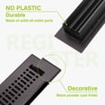 thumbnail image 5 of Naiture Stainless Steel Floor Register, Heavy Duty Rust-Resistant Wall Vent Cover, Metal Damper or Lever, Contemporary Style Grille Wall Vent, Duct Size 2-1/4" X 10", Oil Rubbed Bronze Finish, 5 of 12