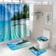thumbnail image 1 of Juego de cortinas de ducha con temática de verano, impermeables y resistentes al viento, cortina de ducha y alfombra para baño, tapa de inodoro y alfombrilla de baño, 1 of 4