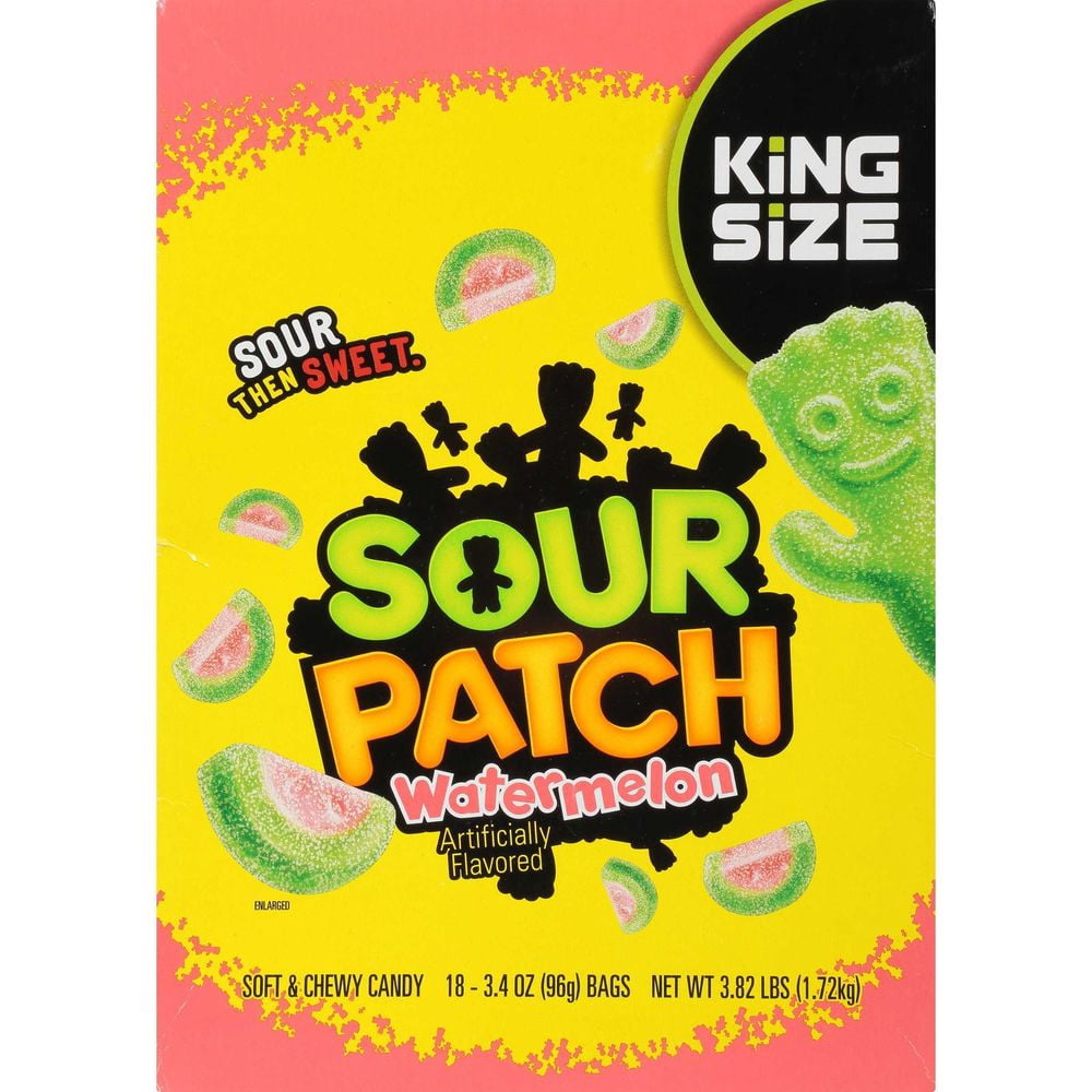 Sour Patch Kids Watermelon Soft and Chewy Candy, 3.4 Ounce -- 144 per Case.