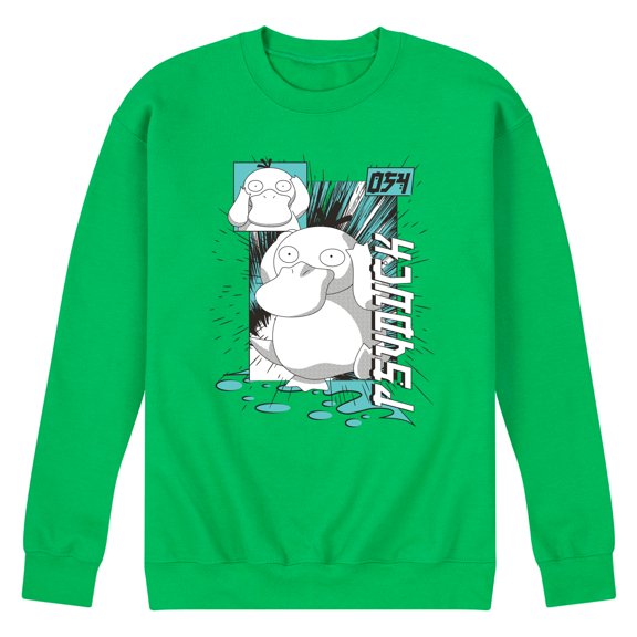 Pokémon - Psyduck Anime - Men's Crew Neck Fleece Pullover