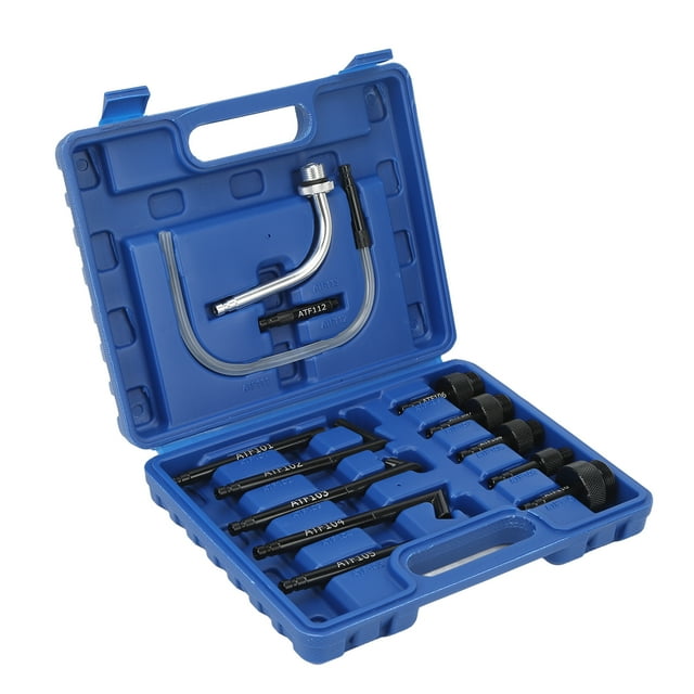 ATF Filling Adapter, High Strength Air Tightness Transmission Fluid Pump Refilling Connector Carbon Steel 13 Pcs For Auto Repair