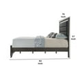 thumbnail image 5 of High Profile Panel Eastern King Bed with Fabric Padded Headboard, Gray, 5 of 5