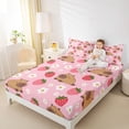 thumbnail image 3 of Erosebridal Cartoon Animal Capybara Full Size Sheets,Kawaii Strawberry Cute Daisy Bed Sheets For Kids Girls 4-Piece, 3 of 6