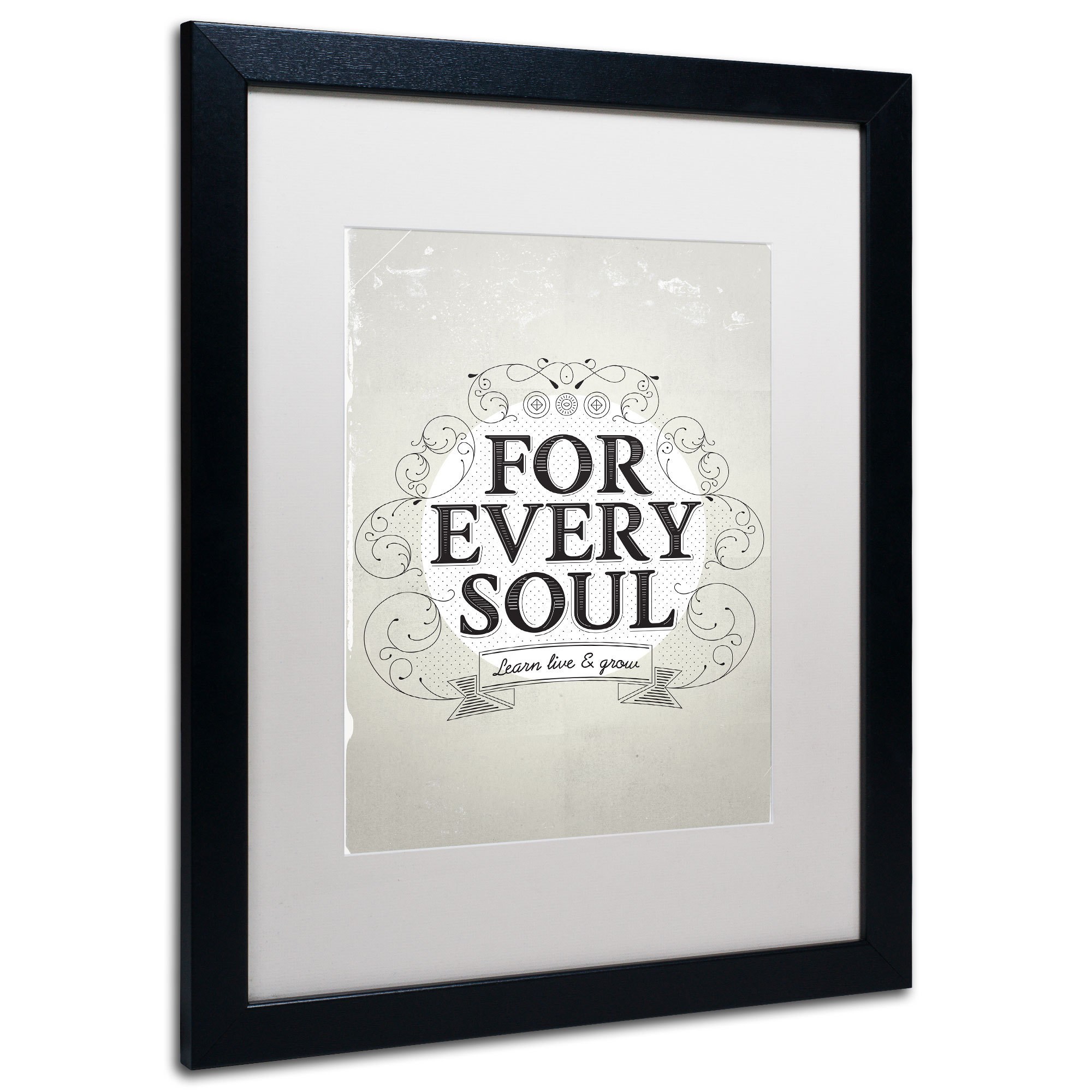 Trademark Fine Art "Every Soul" Canvas Art by Kavan & Co White Matte, Black Frame