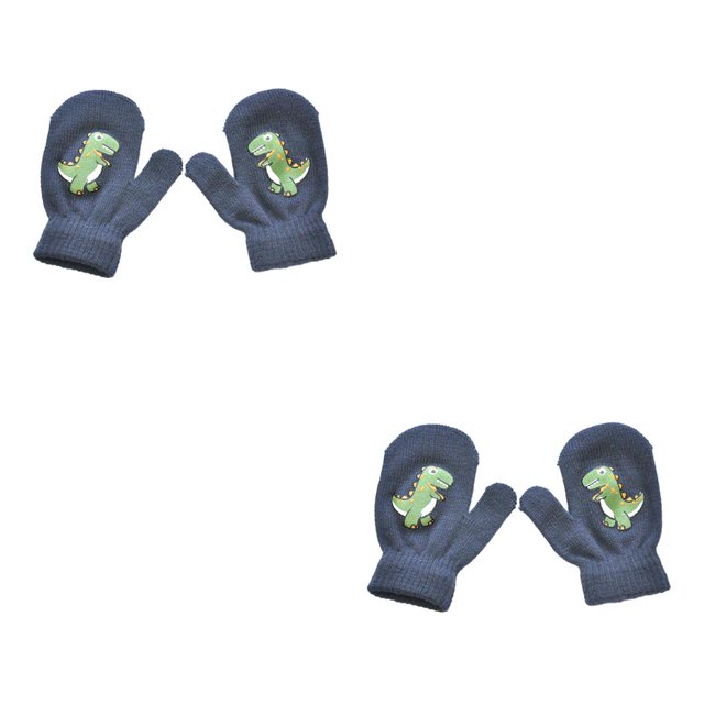 Manoplas para Niños Minnieouse 1 par Calentador de Manos Patrón de Dinosaurio Tejido
