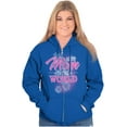 thumbnail image 3 of Best Mom in the World Cute Floral Womens Plus Size Graphic Zipper Hoodie Brisco Brands 2X, 3 of 5