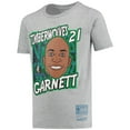 thumbnail image 2 of Youth Mitchell & Ness Kevin Garnett Gray Minnesota Timberwolves Hardwood Classics King of the Court Player T-Shirt, 2 of 3