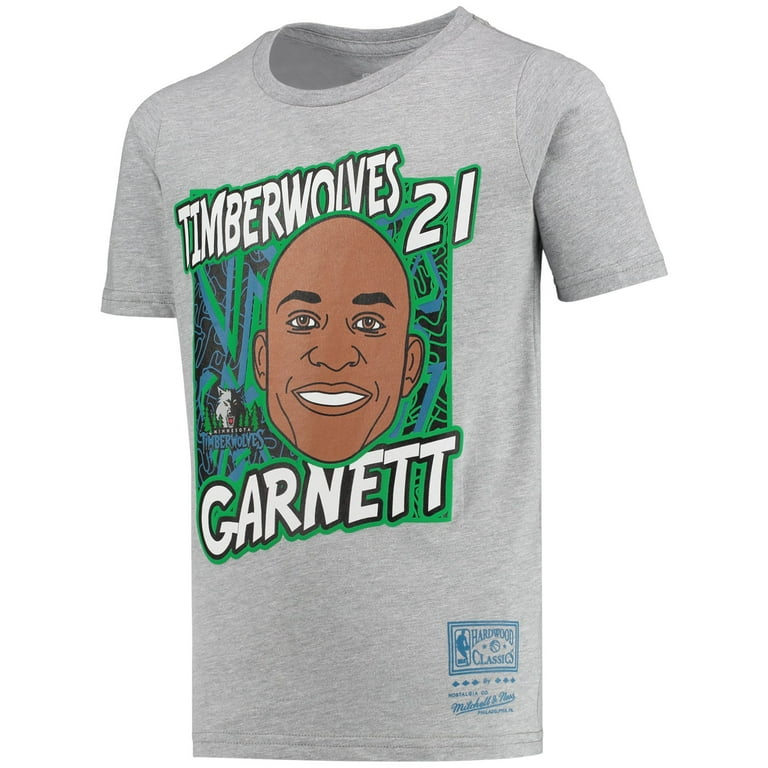 Youth Mitchell Ness Kevin Garnett Gray Minnesota Timberwolves Hardwood Classics King of the Court Player T Shirt Walmart