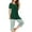 Army Green, variant on Busydd Womens Pajama Sets Fashion Loose Comfort Nightgowns for Women Casual Round Neck Solid Color Short Sleeve Pleated Button Up Tee Tops and Knee Length Striped Pants with Pockets