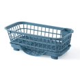 thumbnail image 1 of Quick Draining Dish Rack, Removable Base, Solid Plastic Drainer Design for Dishes, Fork, Chopsticks, Blue, 1 of 4