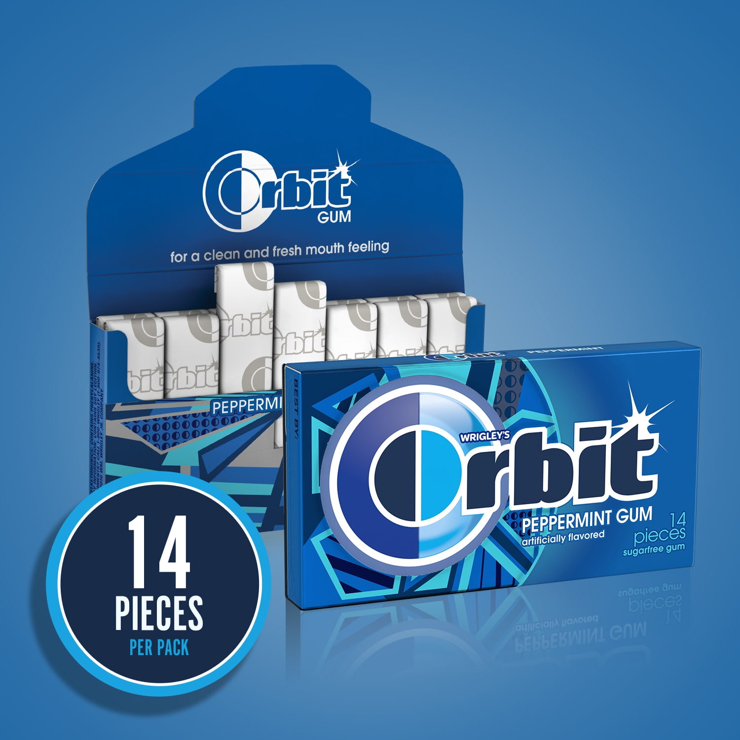 ORBIT Peppermint Sugar Free Chewing Gum - 12 Ct Bulk Box