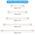 thumbnail image 2 of Uxcell 10 Pack Necklace Extenders Extension Chains with Lobster Clasps, 5 Size Rose Gold, 2 of 5