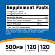 Nutricost Calcium D-Glucarate 500mg, 120 Capsules - Gluten Free, Non-GMO Supplement