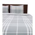 thumbnail image 4 of Banbury Plaid Grey and Ivory Cotton King Comforter Set, 4 of 7