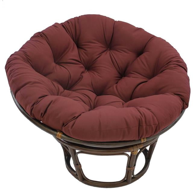 Sage 42-Inch Rattan Papasan Chair with Solid Twill Cushion 