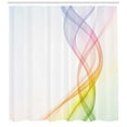 thumbnail image 3 of Ambesonne Abstract Shower Curtain, Rainbow Wavy Smoke, 69"Wx70"L, Multicolor, 3 of 3