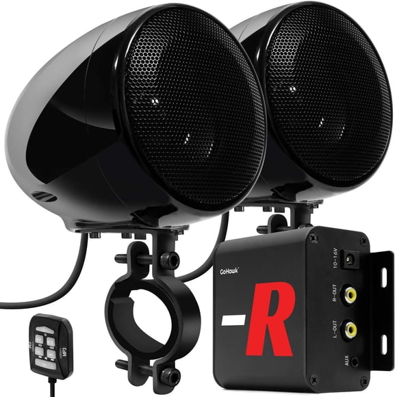 GoHawk TN4-R - Amplificador de 10 cm, rango completo, impermeable, Bluetooth, bocinas estéreo para m