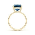 thumbnail image 2 of ANGARA Natural Prong-Set Cushion 5.8 ct London Blue Topaz Cocktail Ring in 14K Yellow Gold for Women (Size-12x10mm) | November Birthstone Jewelry for Women | London Blue Topaz Ring (Ring Size - 5), 2 of 10