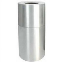 Witt Industries AL35-CLR Aluminum receptacle- satin clear coat- with plastic liner