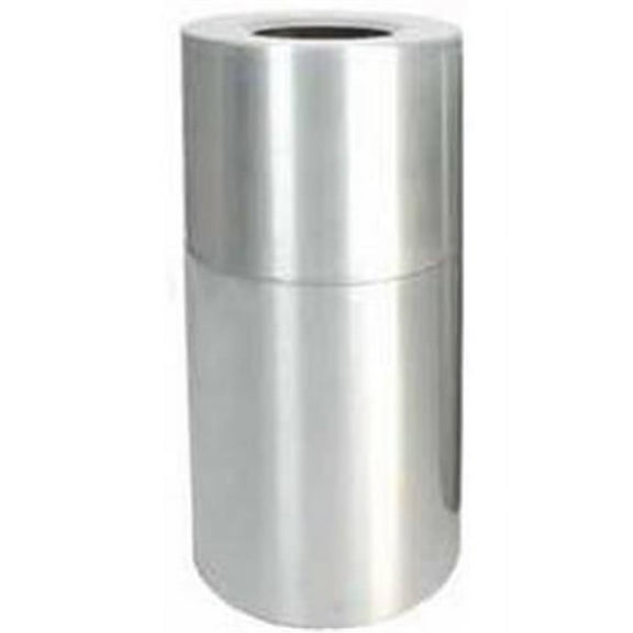 Witt Industries AL35-CLR Aluminum receptacle- satin clear coat- with plastic liner