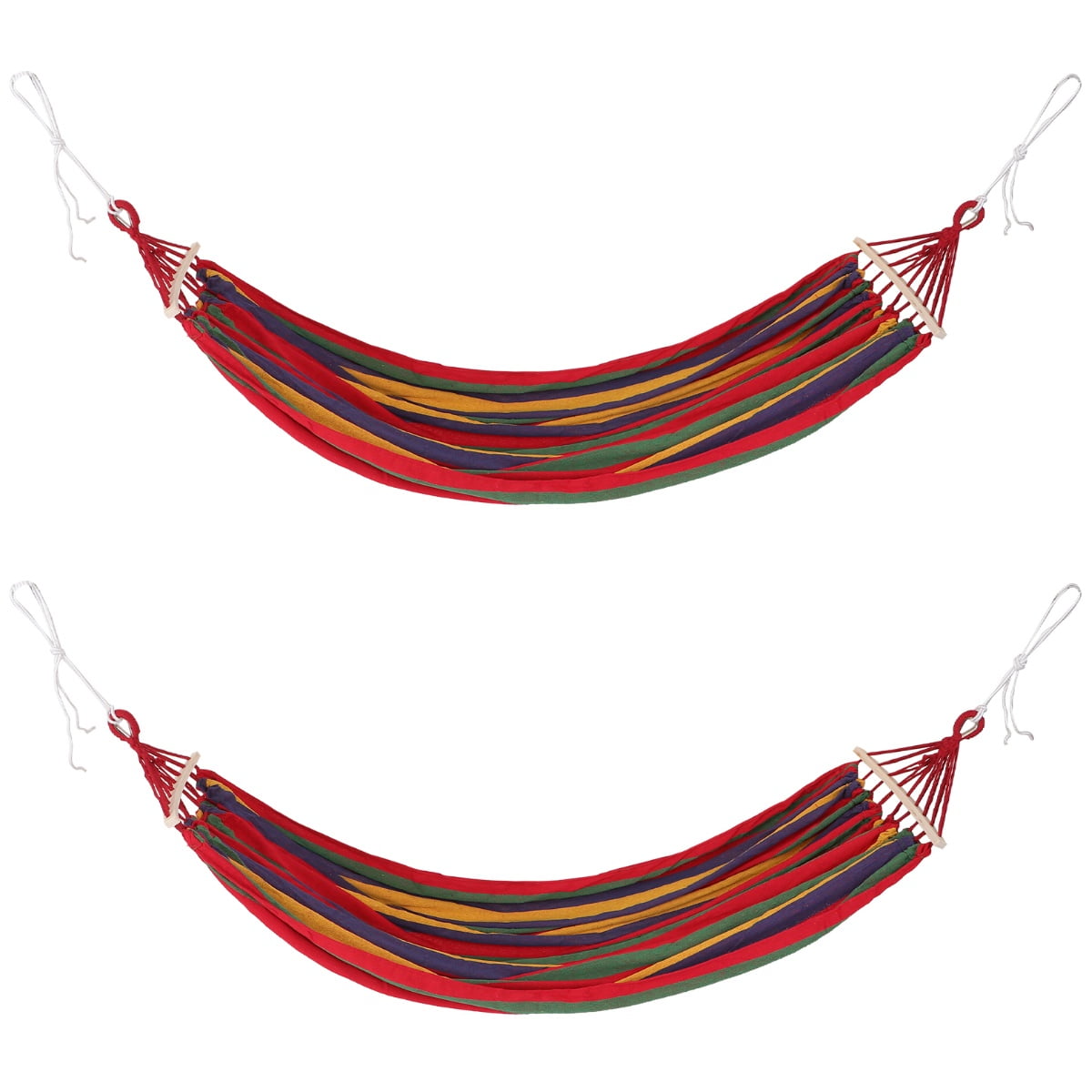Hemoton 2 pcs Double Hammock Portable Camping Hammock Rope Leisure Hammocks Bed for Outside Garden patio