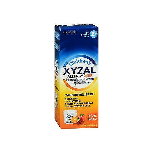 Xyzal Children's Oral Solution 24Hour Kids Allergy Relief, 5oz, 2Pack