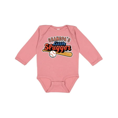 

Inktastic Grandpa s Little Slugger Gift Baby Boy or Baby Girl Long Sleeve Bodysuit