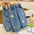 thumbnail image 2 of Mercatoo Toddler Heart Embroidery Jeans Straight Baggy Harem Washed Denim Pants Kids Baby Elastic Waist Pull on Jeans Trousers, 2 of 8
