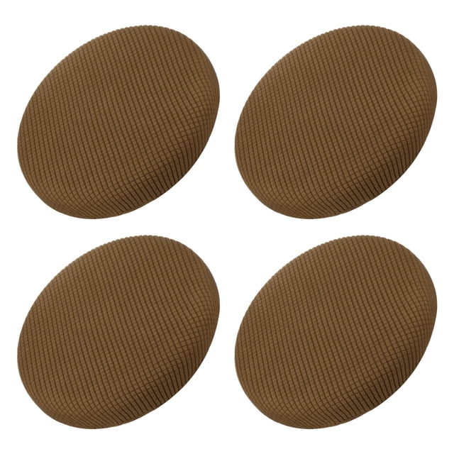 Fundas de Taburete Redondo de 4 piezas, Fundas de Silla Redonda Diámetro 12-14", Cojines de Asiento de Silla Redonda Marrón Claro