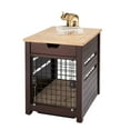 thumbnail image 2 of TRINITY 18" Pet Crate End Table w/ Drawer, Espresso Brown, 2 of 9