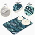 thumbnail image 3 of FREEAMG Feather Bright Blue Cool Dish Drying Mat Countertop Protector Kitchen Decor 16"× 18", Microfiber Multi-Purpose Counter Rack Sink Drainer Pad, 3 of 6