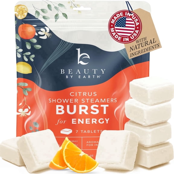 Shower Steamers Aromatherapy - USA Made with Natural Ingredients & Citrus Essential Oil, Christmas Stocking Stuffers for Men & Women, Long Lasting Shower Bombs for Energy Boost, White Elephant Ideas