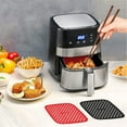thumbnail image 3 of Deago 2 Pack Reusable Silicone Air Fryer Liners Non Stick Air Fryer Mats Air Fryer Accessory Parchment Paper Replacement, 3 of 10