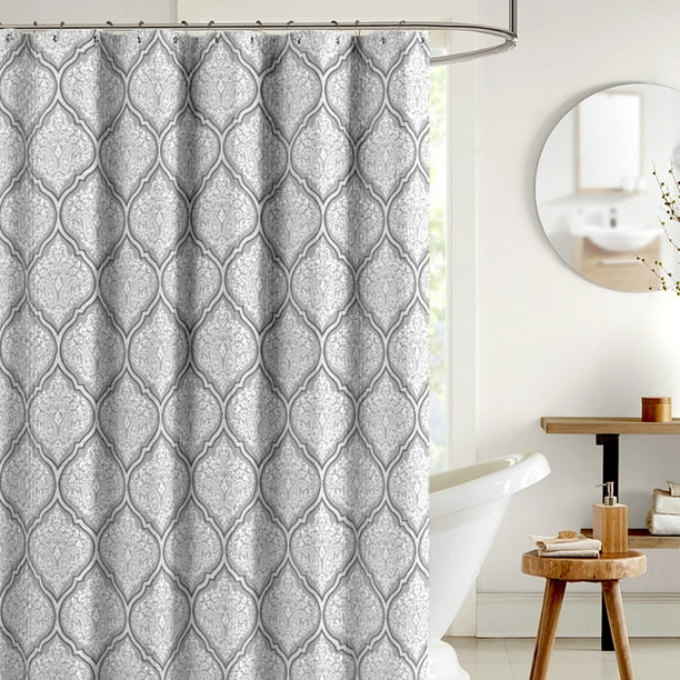 Gray Damask Shower Curtain for Bathroom