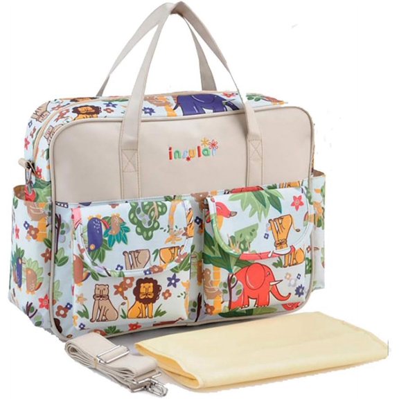Diaper Bag Women Tote Bag Nylon Nappy Bag Durable Shoulder Bag Pregnant Handle Bag, Multi, Large--