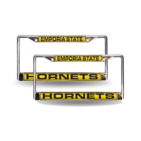 Emporia State Hornets Chrome Metal Laser License Plate Frame - Set of 2 Frames