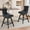 Black, variant on DONICK Velvet Swivel Bar Stools,Upholstered Counter Height Tuft Nailhead Wood Legs Footrest for Dining Room,Island,Bar,Kitchen(Beige,Set of 2)