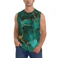 thumbnail image 1 of Fotbe Green Gold Glitter Men's Camiseta sin Mangas Estampada para Hombres, Playera Casual para Gimnasio, Entrenamiento, Playa-Medium, 1 of 7