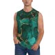 thumbnail image 1 of Fotbe Green Gold Glitter Men's Camiseta sin Mangas Estampada para Hombres, Playera Casual para Gimnasio, Entrenamiento, Playa-X-Large, 1 of 7
